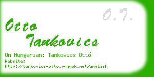 otto tankovics business card